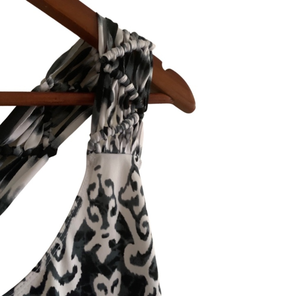 Dotti Black White Tie Dye Ethic Pattern Racerback Dress Coverup Size Med - Picture 12 of 15